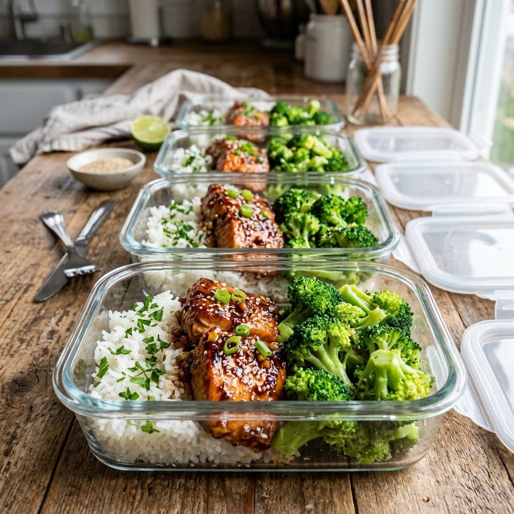 Honey Garlic Salmon Broccoli Meal-Prep