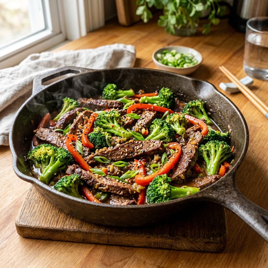 Low-Carb Beef and Broccoli Stir-Fry Skillet
