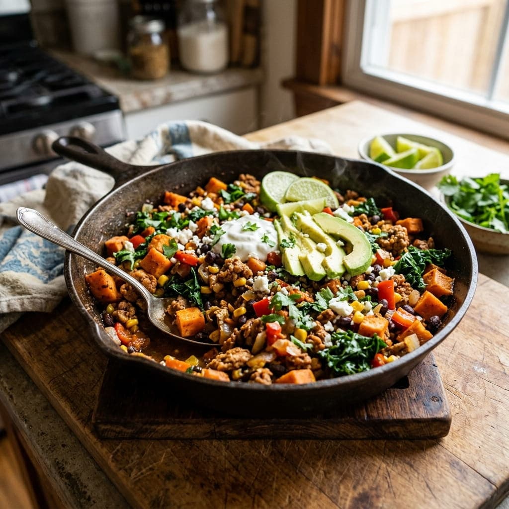 Healthy Sweet Potato and Turkey Skillet