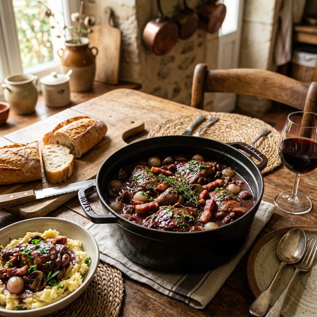 Classic French Coq au Vin (Chicken in Wine)