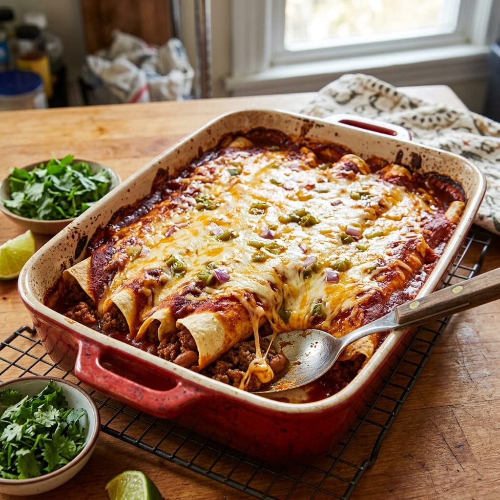 Easy Mexican Beef Enchiladas Bake