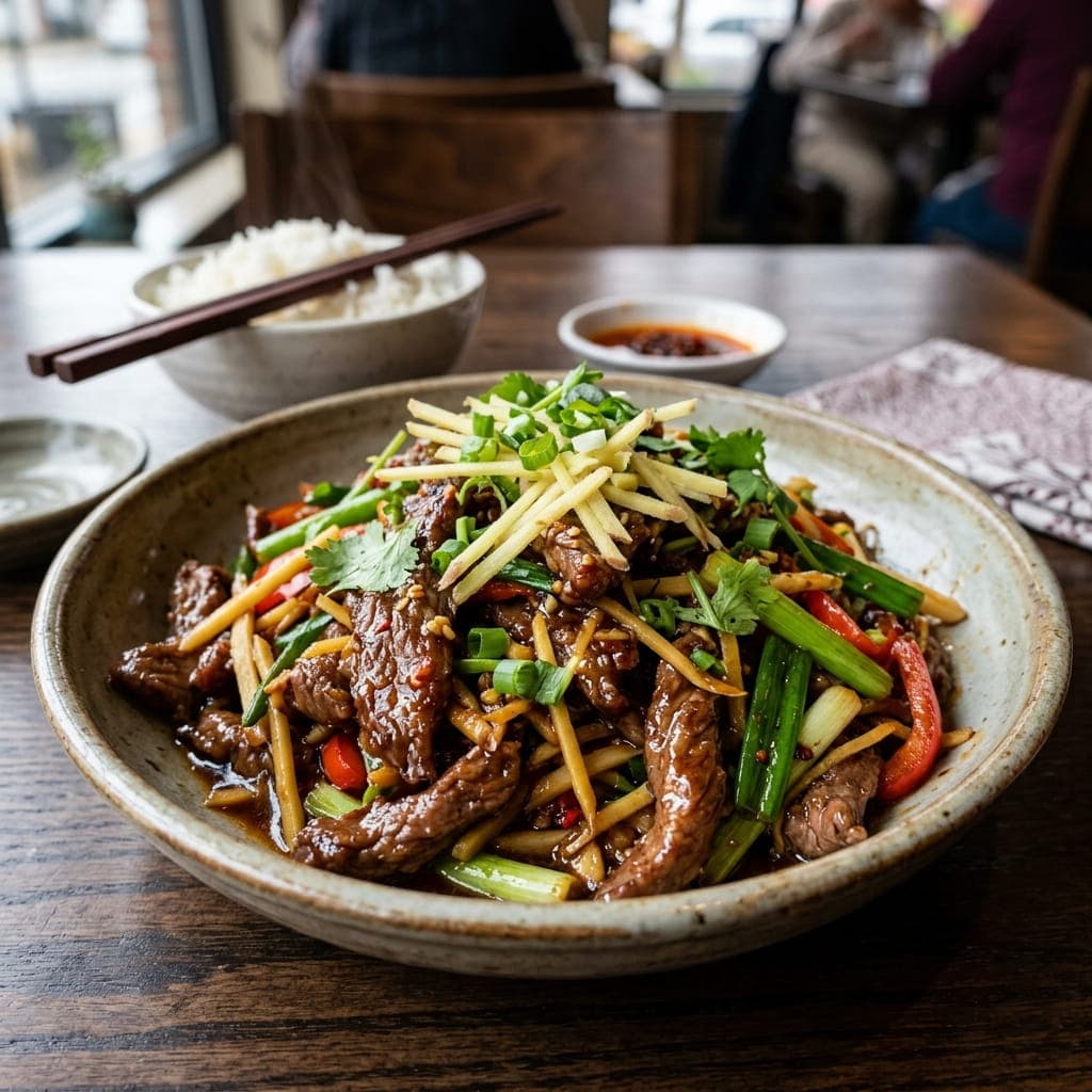 Stir-Fried Chinese Ginger Beef Strips