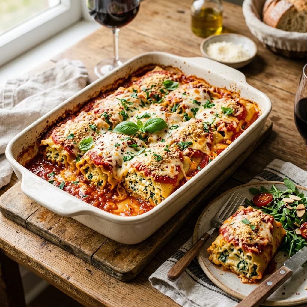 Gluten-Free Almond Flour Lasagna Rolls