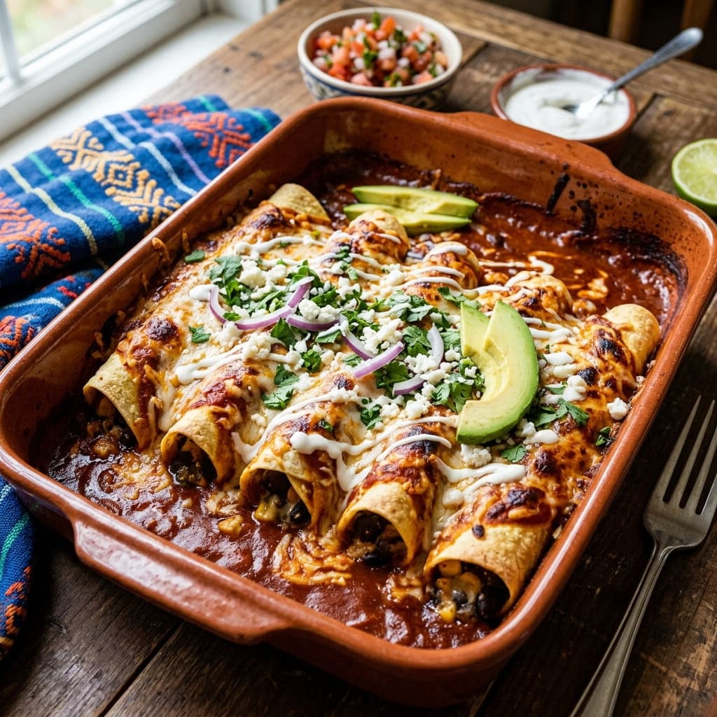 Mexican Black Bean and Cheese Enchiladas