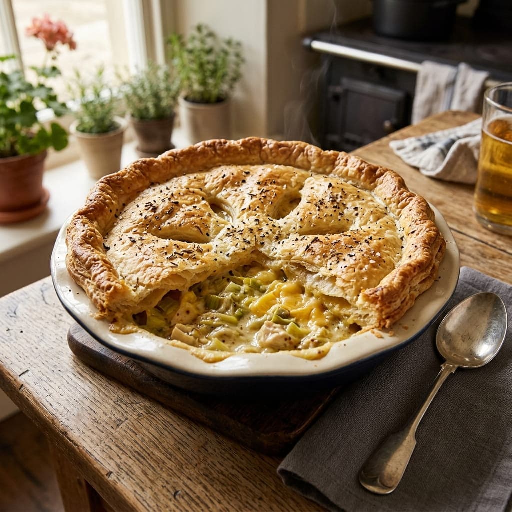 British Cheddar Leek Pot Pie