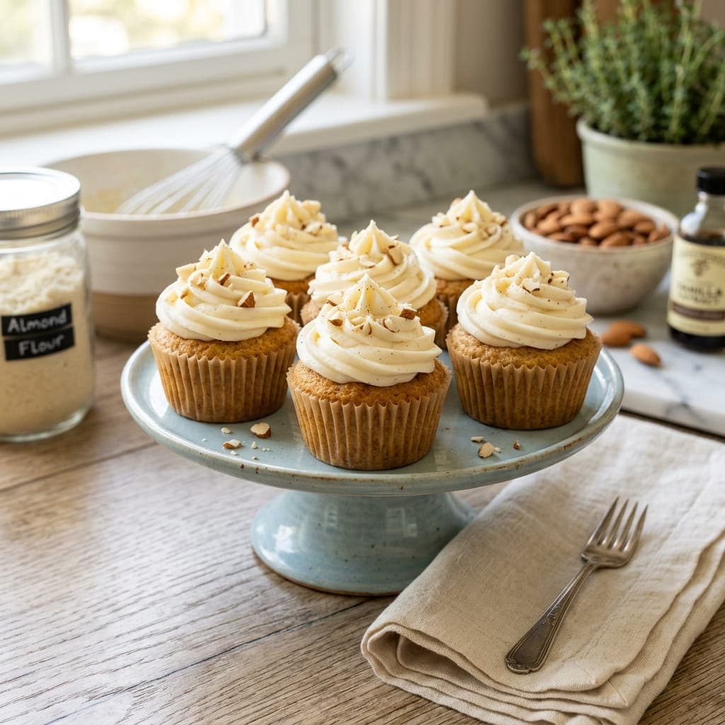 Keto Almond Flour Vanilla Cupcakes