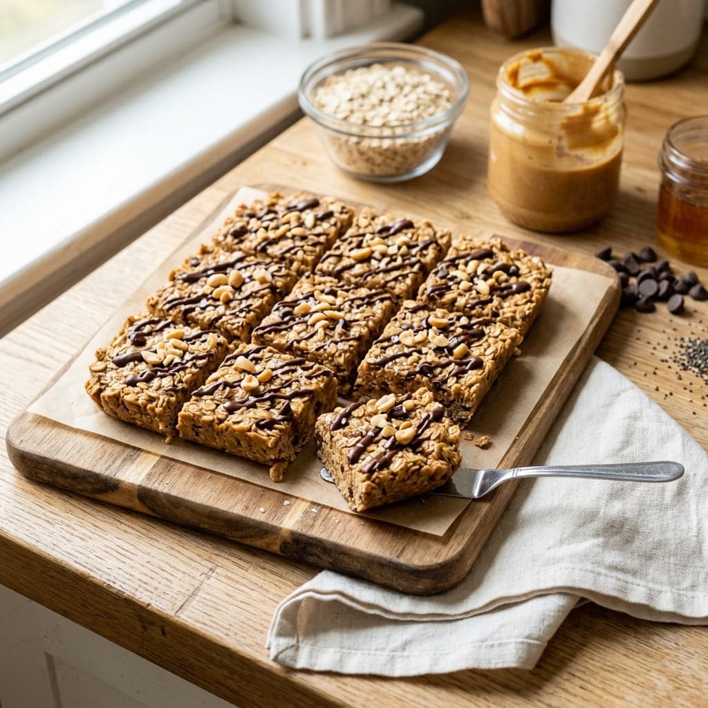 Healthy No-Bake Peanut Butter Oatmeal Bars