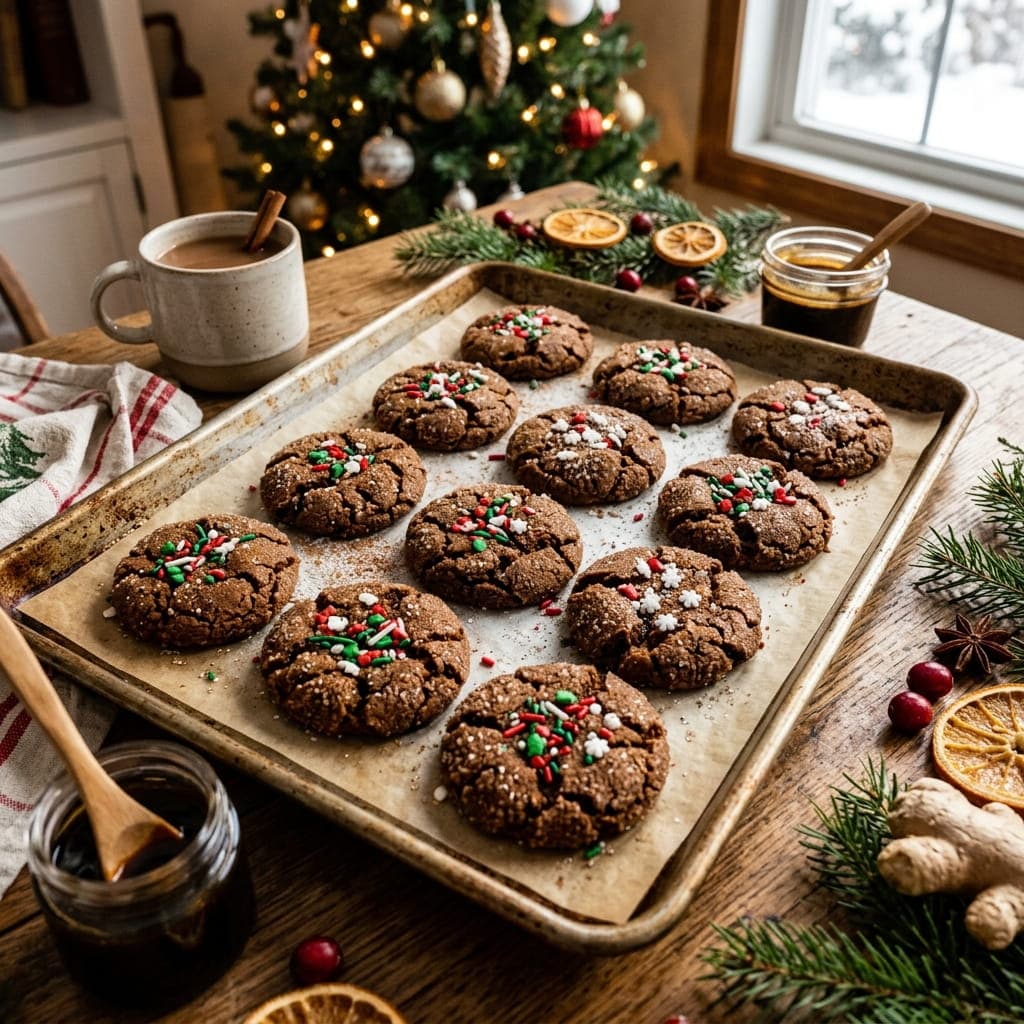 Spicy Ginger Molasses Holiday Cookies