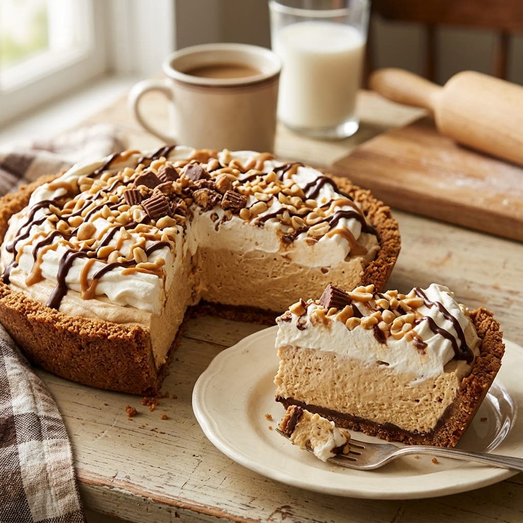 Classic American No-Bake Peanut Butter Pie