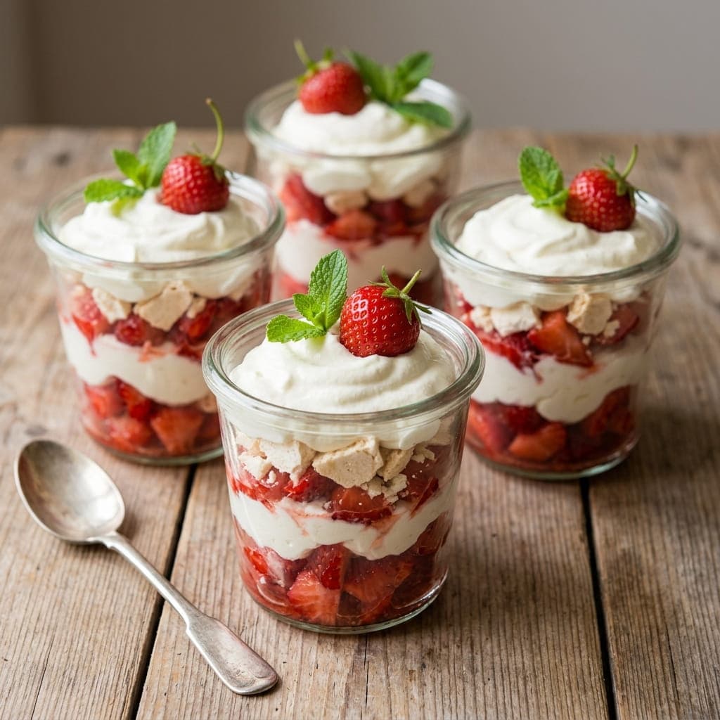 Quick British Strawberry Eton Mess Pots