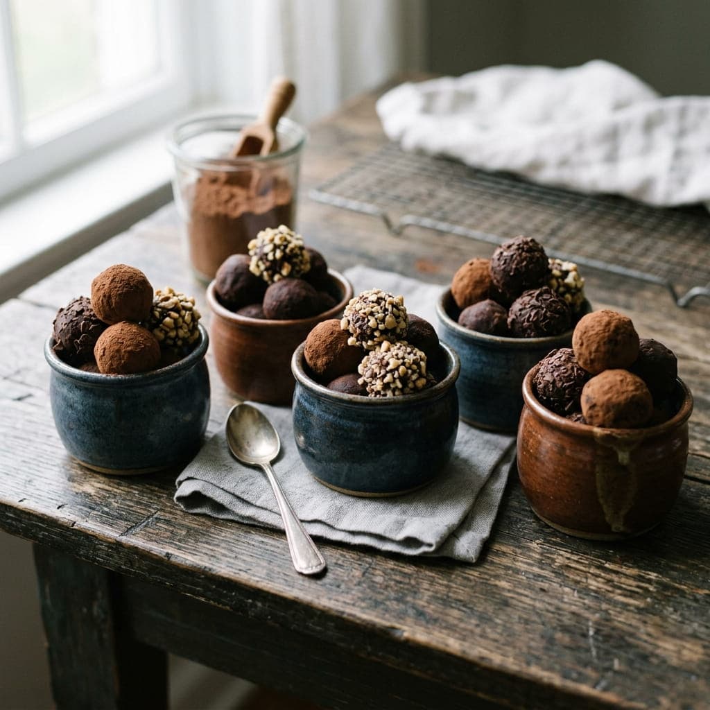 French Chocolate Ganache Truffles Pots