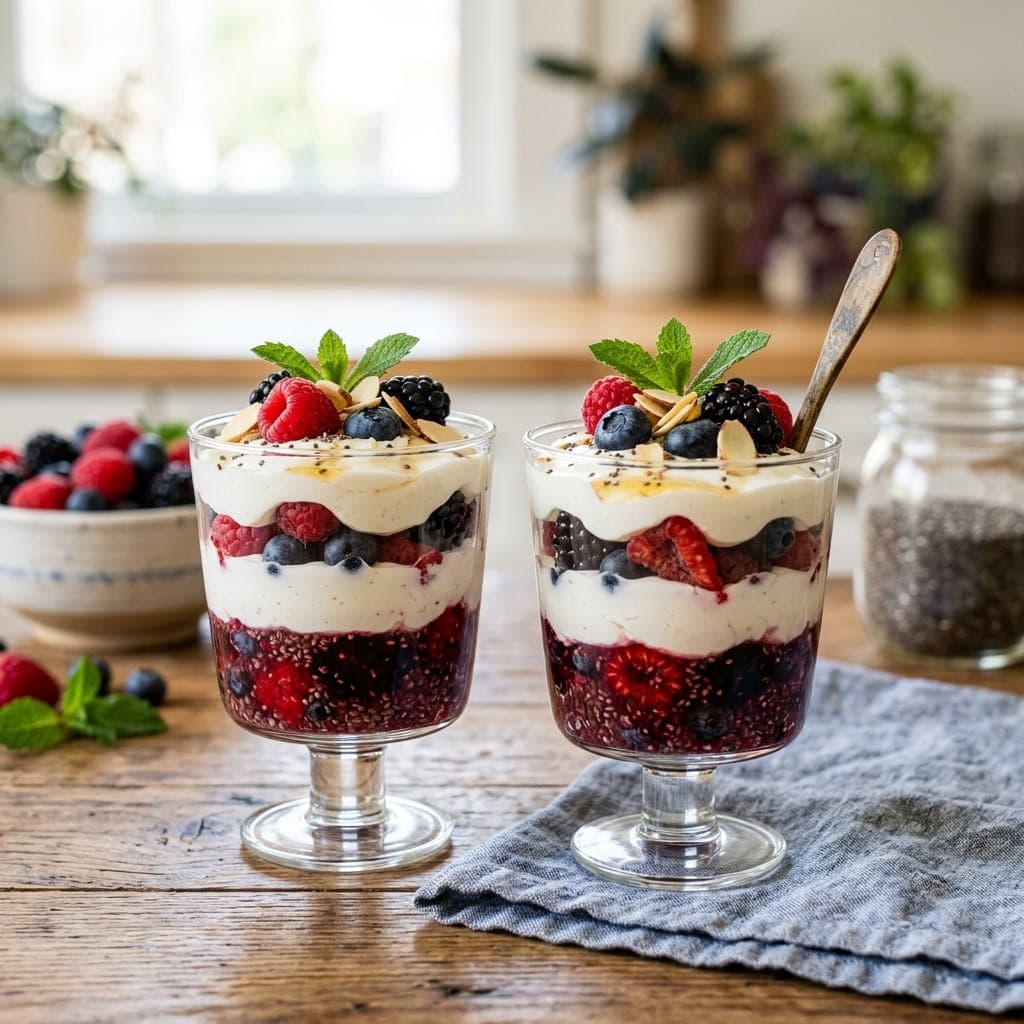 No-Bake Berry Chia Seed Jelly Parfaits