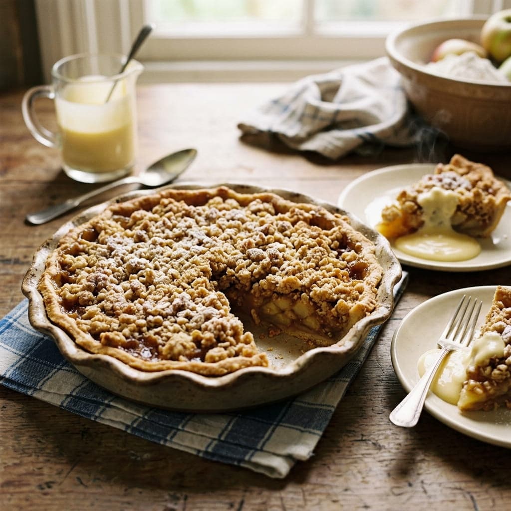 Easy British Apple Crumble Pie Tart