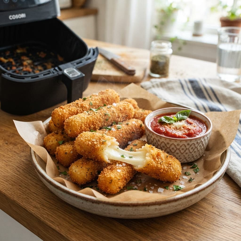 Crispy Air Fryer Mozzarella Sticks