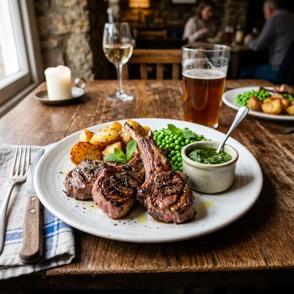 British Grilled Lamb Chops with Mint Sauce