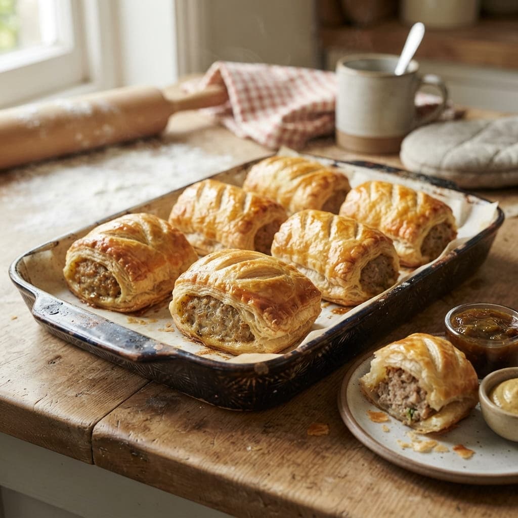British Style Baked Sausage Rolls