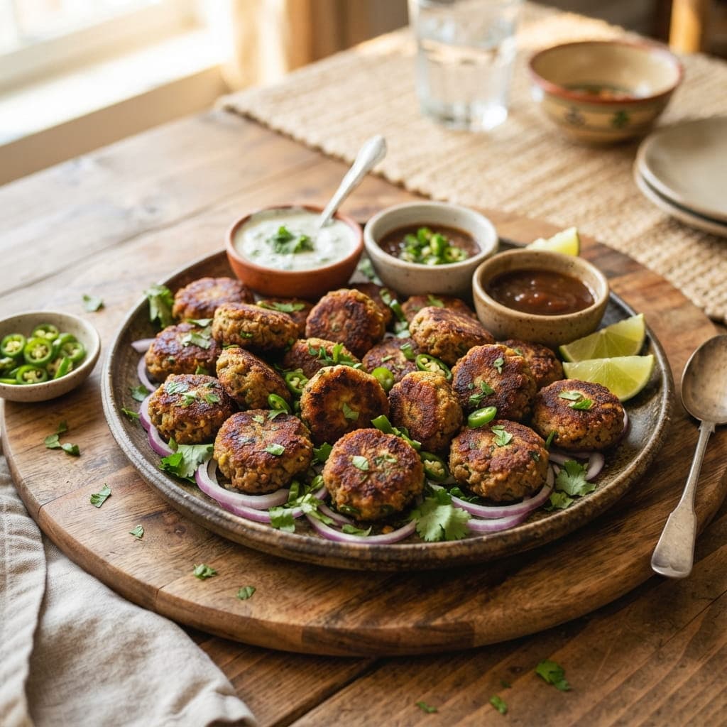 Pakistani Spicy Beef Shami Kebab Bites