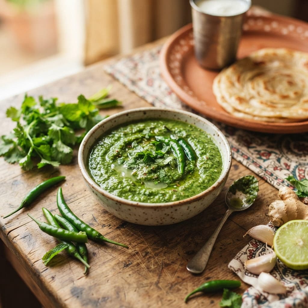Spicy Pakistani Mint Coriander Chutney