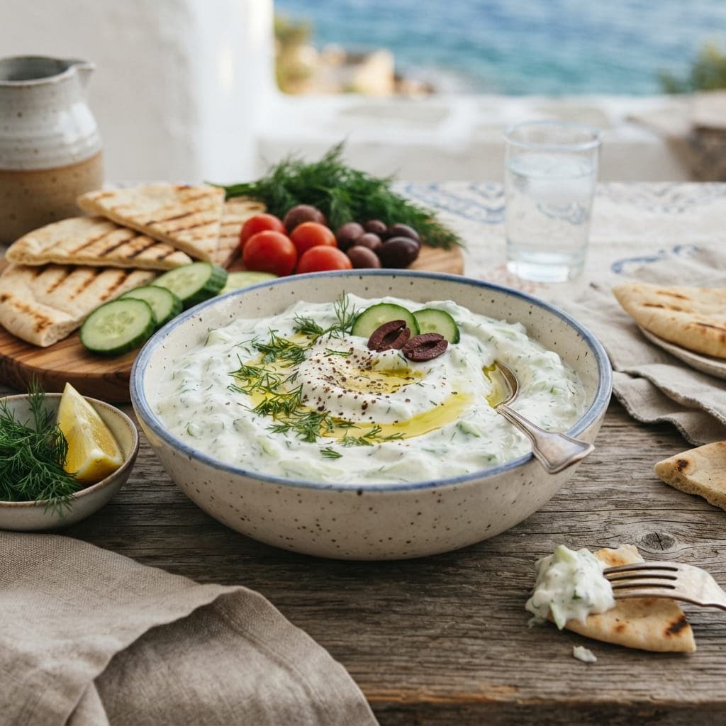 Authentic Greek Tzatziki Cucumber Yogurt Dip