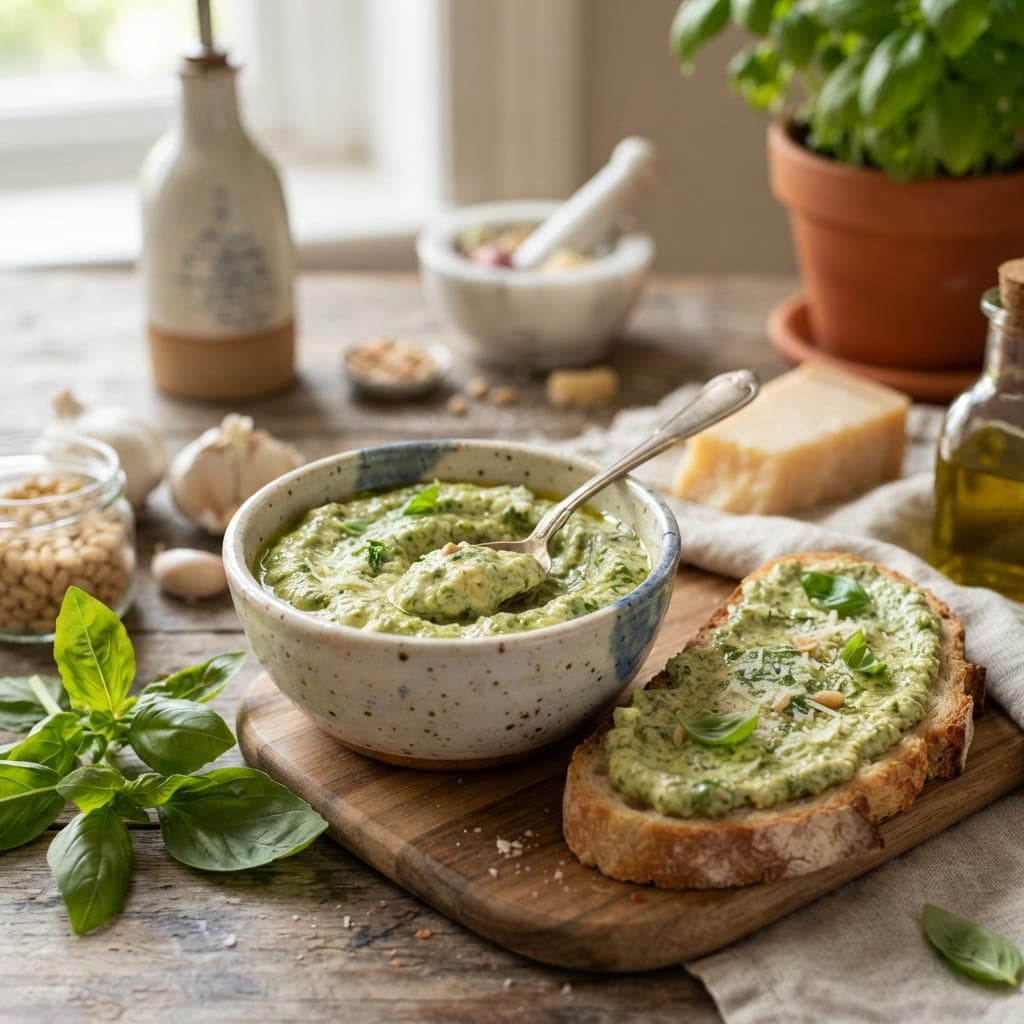 Italian Creamy Basil Pesto Sauce Spread