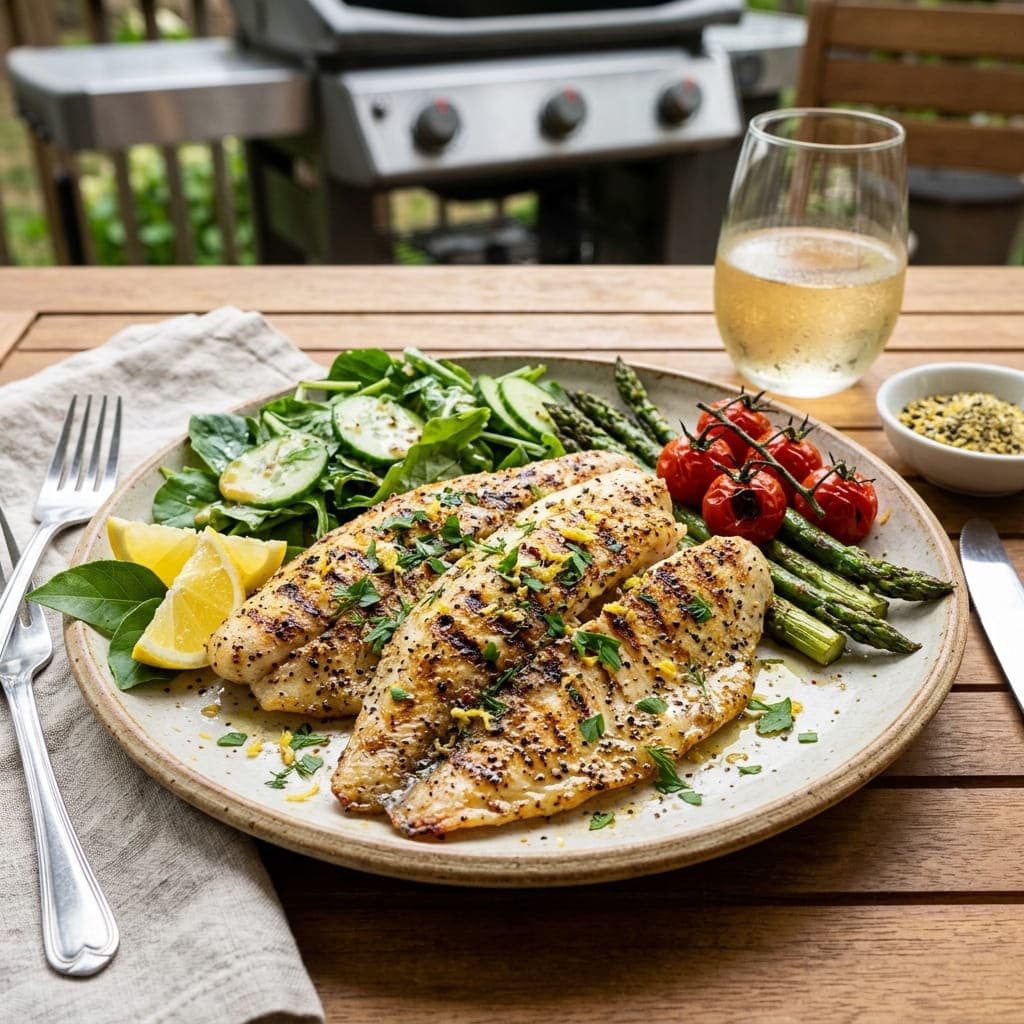 Quick Grilled Lemon Pepper Tilapia Fillets