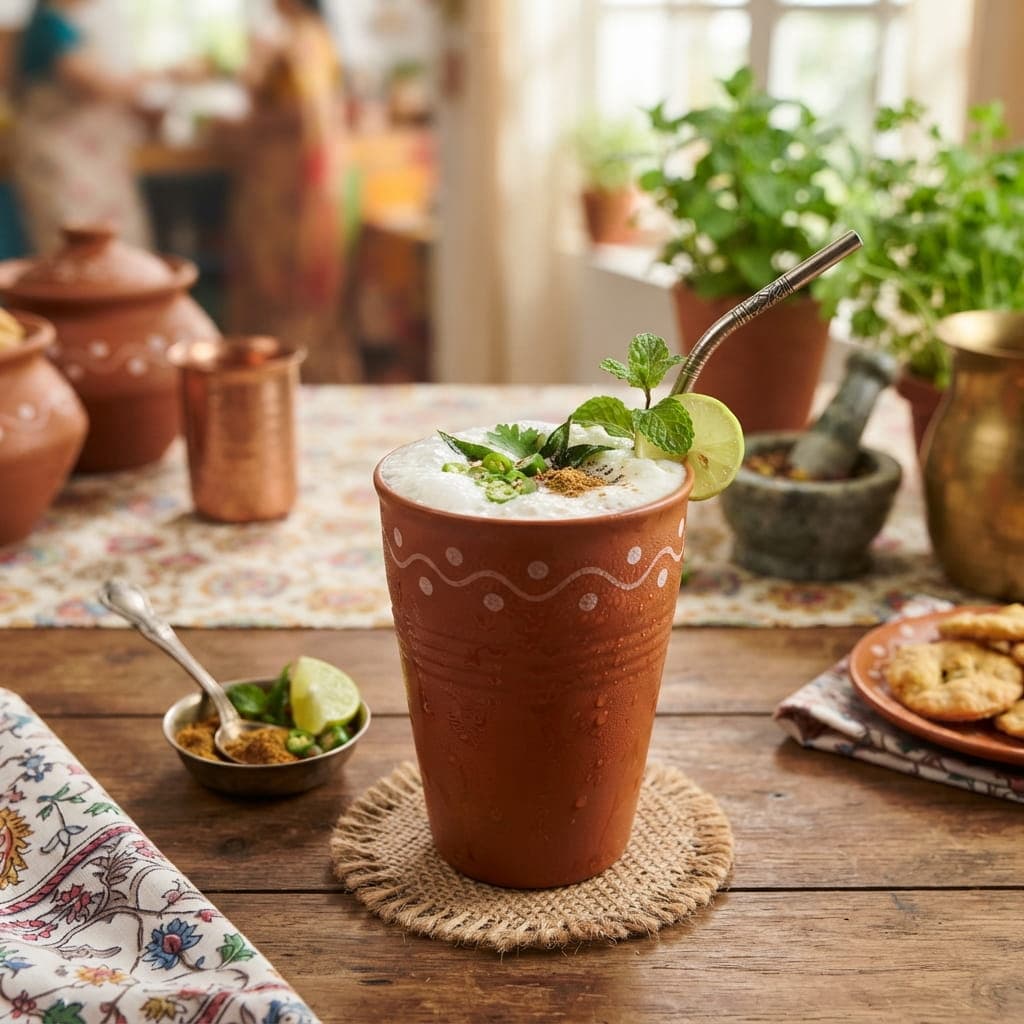 Indian Refreshing Masala Butter Milk (Chaas)