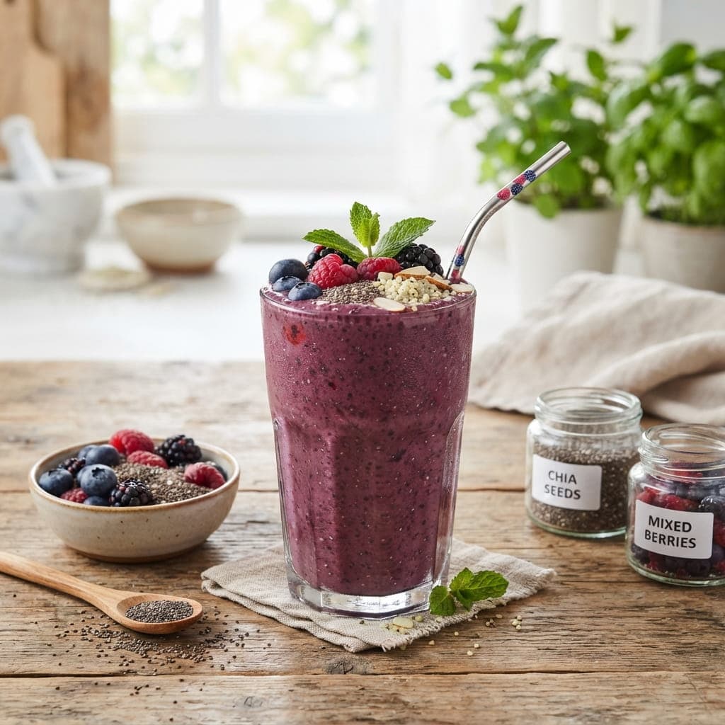 Anti-Oxidant Mixed Berry Chia Smoothie