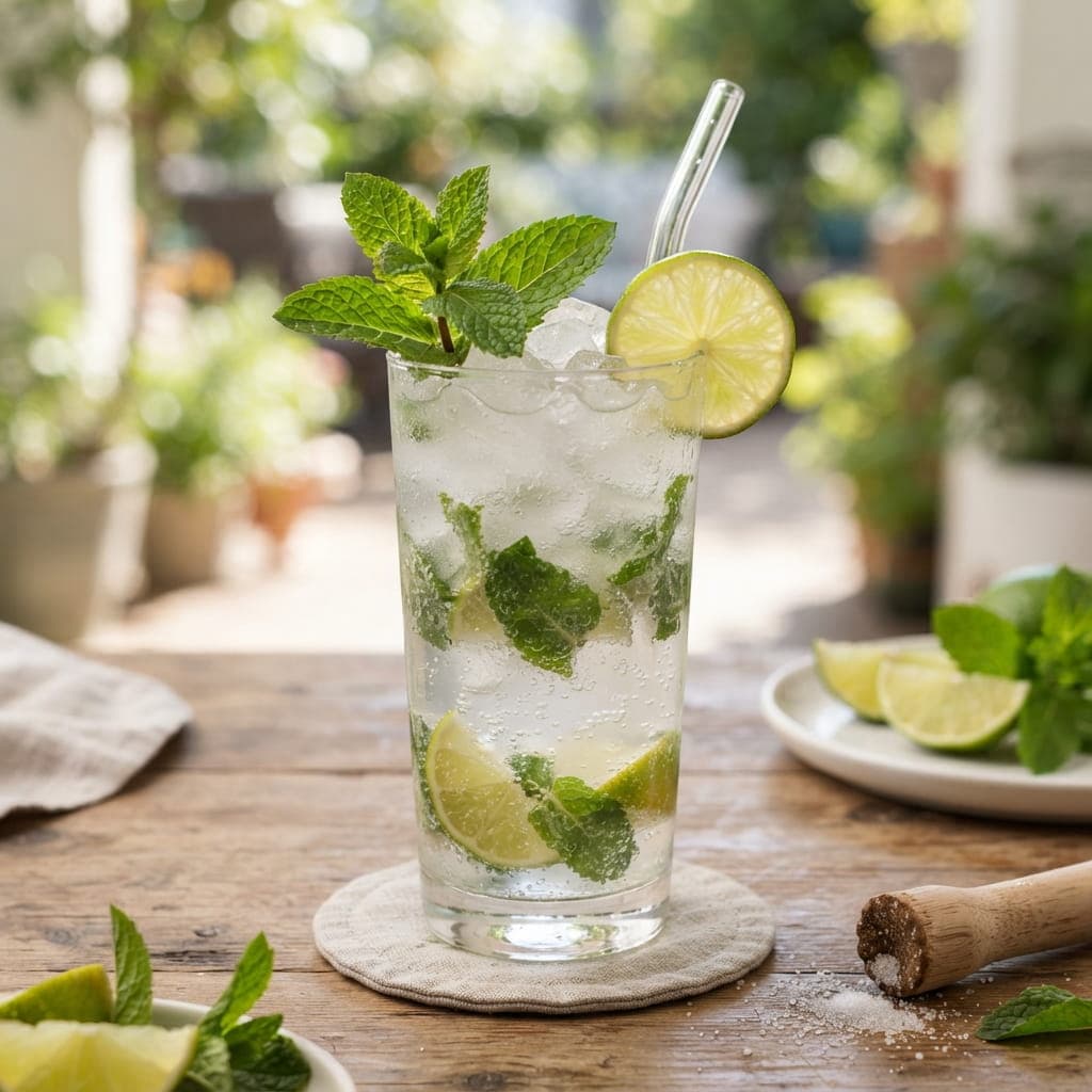Classic Refreshing Mint Lime Mojito Mocktail