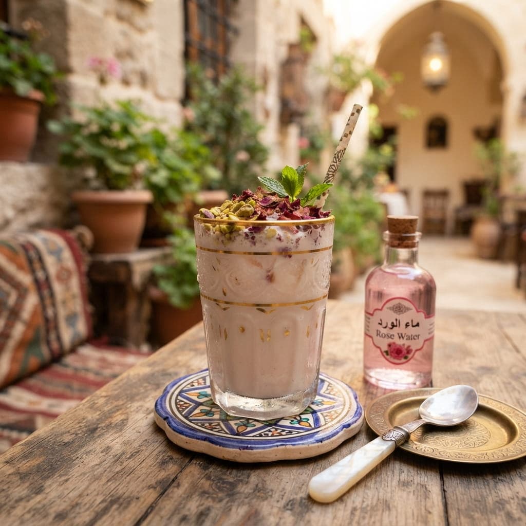 Middle Eastern Rose Water Milk Cooler