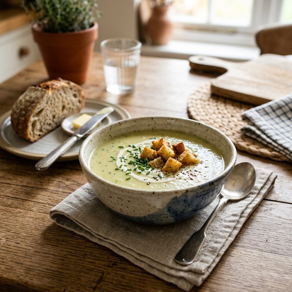 British Smooth Creamy Potato Leek Soup