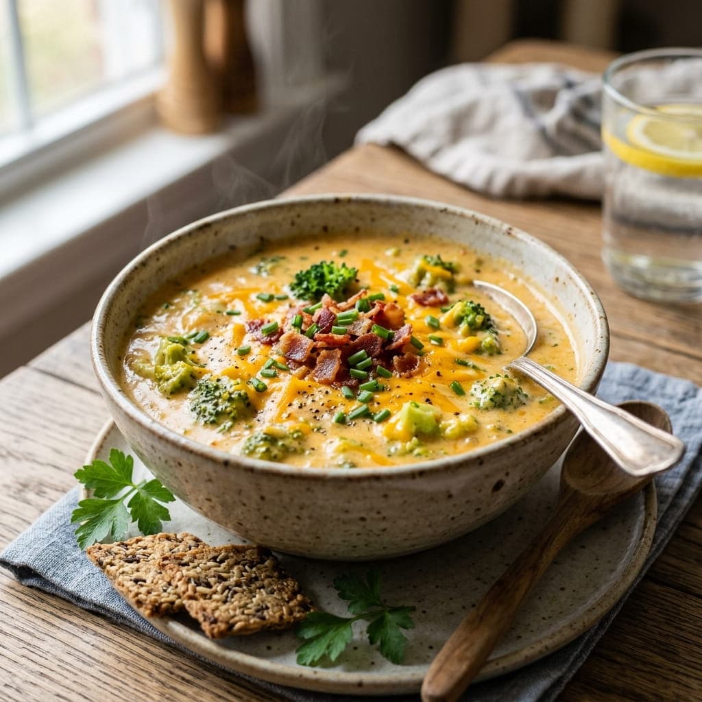 Keto Low-Carb Broccoli Cheddar Soup