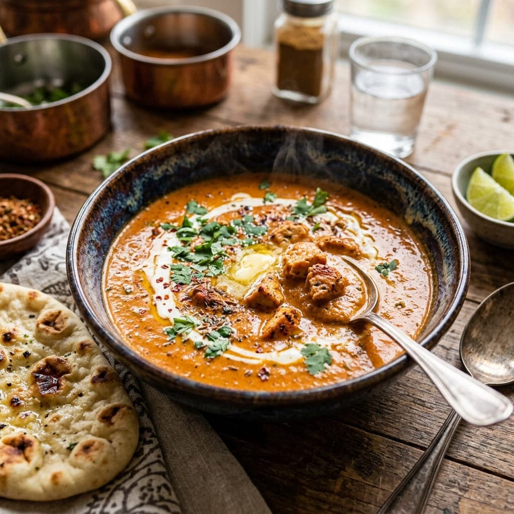 Indian Creamy Spiced Butter Chicken Soup