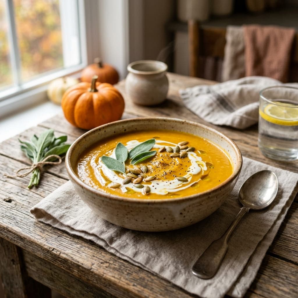Low-Sodium Creamy Pumpkin Sage Soup
