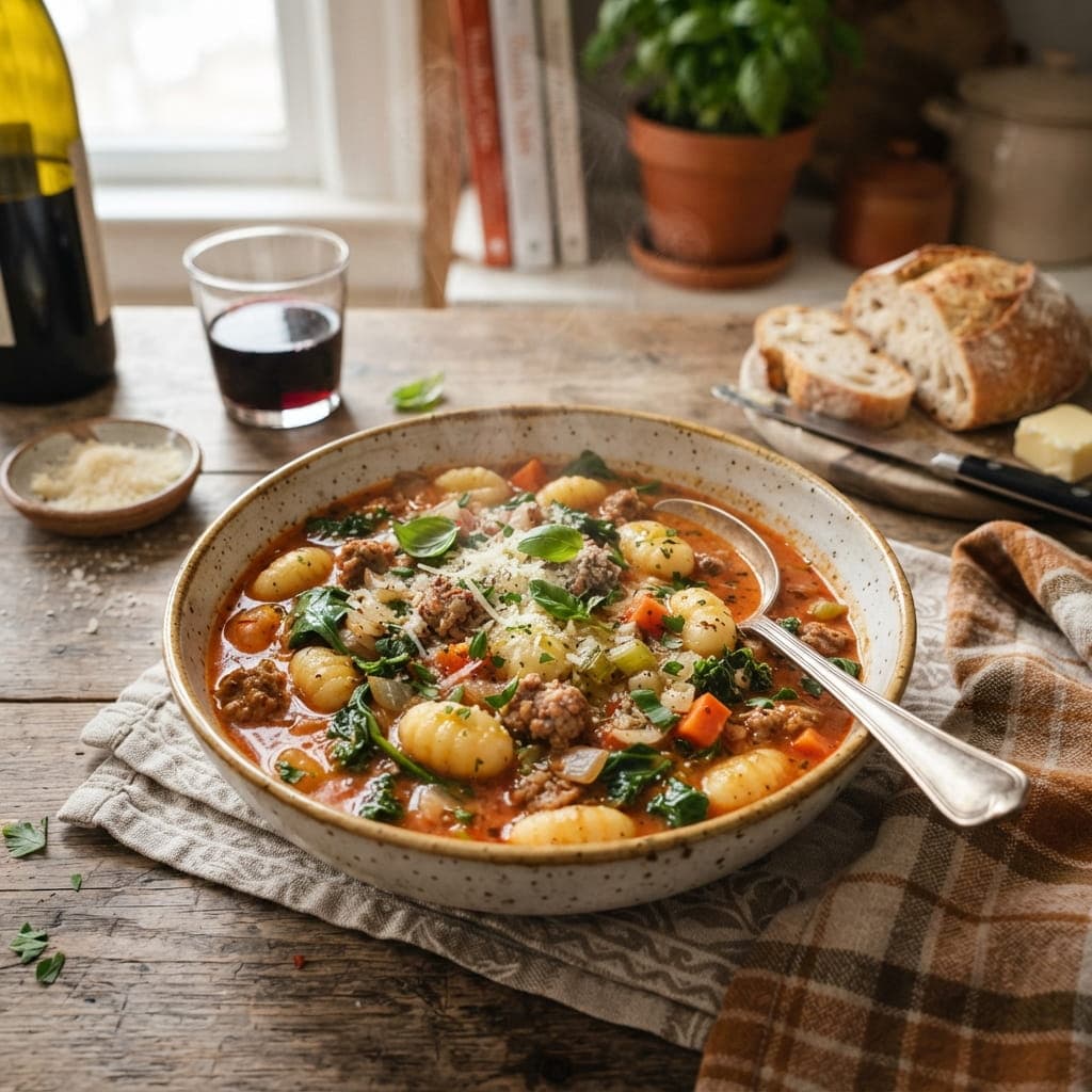 Hearty Italian Sausage Gnocchi Thick Soup