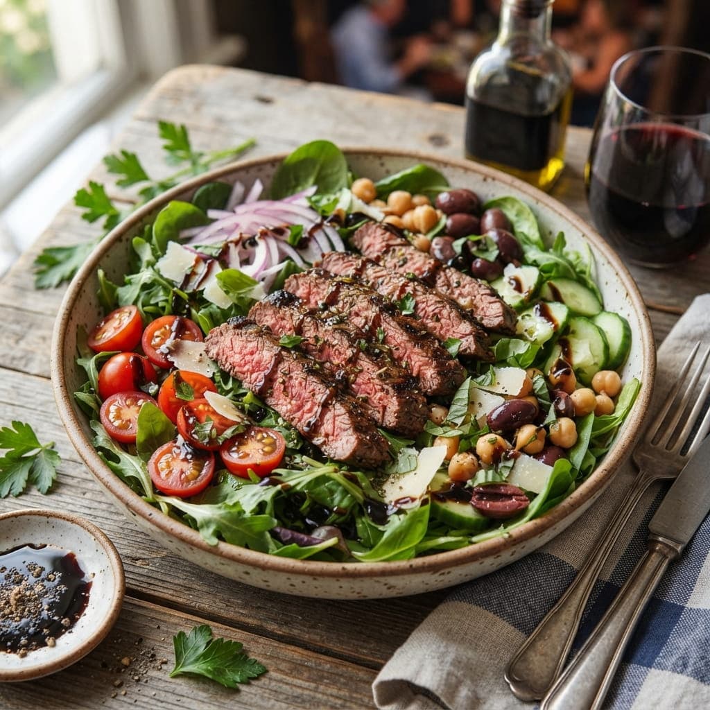 Italian Grilled Steak Strip Balsamic Salad