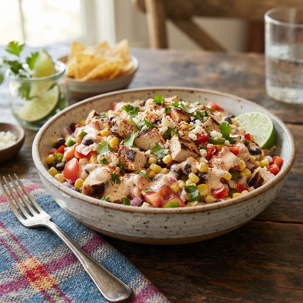 Mexican Creamy Southwest Chicken Corn Salad