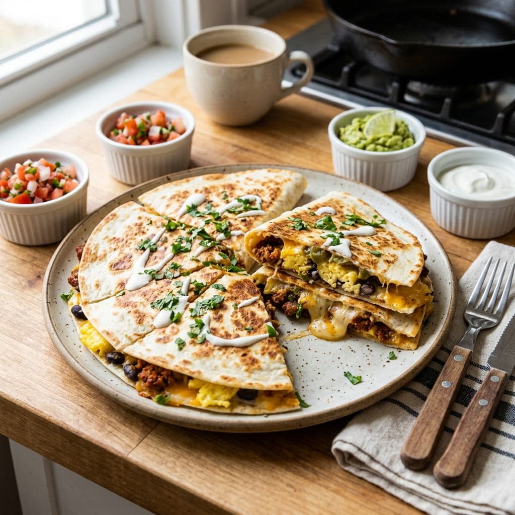 Fast Tex-Mex Breakfast Quesadillas