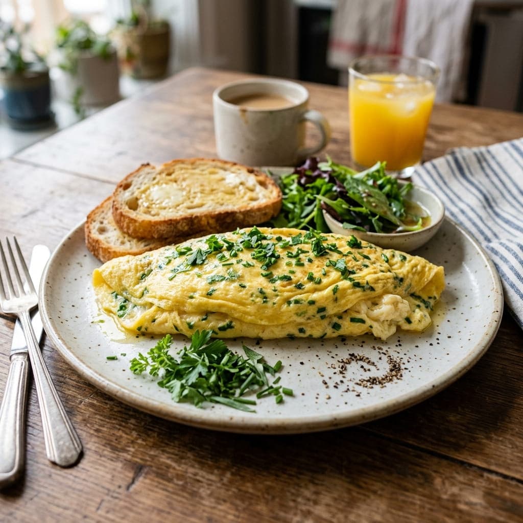 Fluffy French Omelette with Fine Herbs