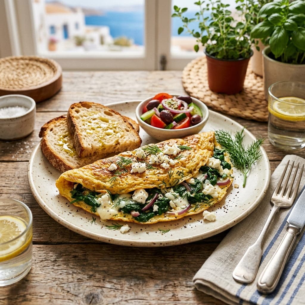 Greek Feta and Spinach Omelet