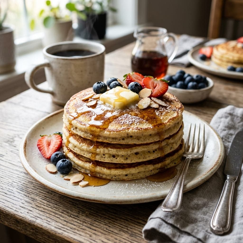Keto Almond Flour Vanilla Pancakes