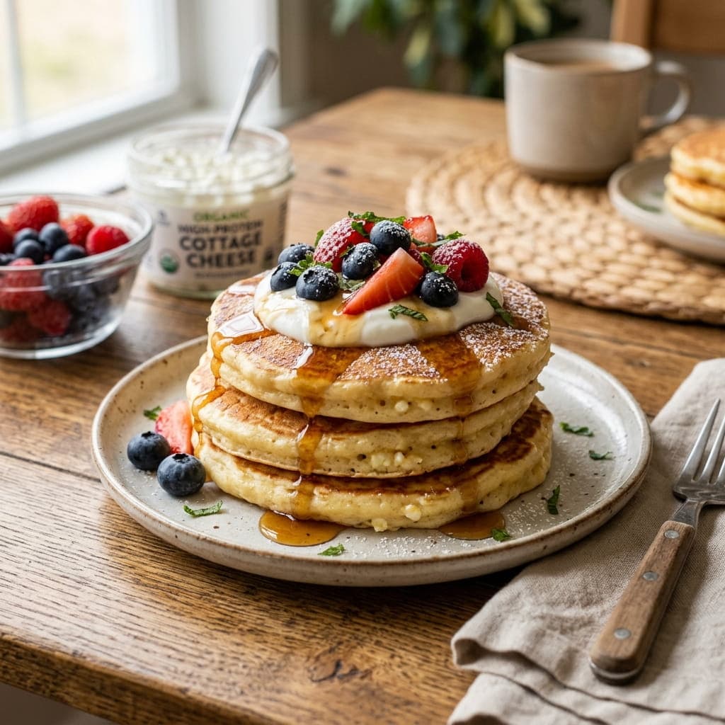 High-Protein Cottage Cheese Pancakes