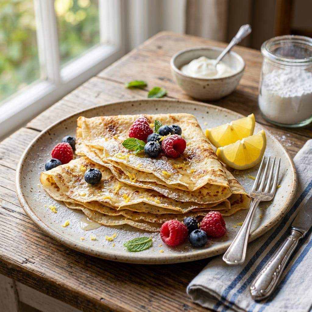 Classic French Crepes with Lemon
