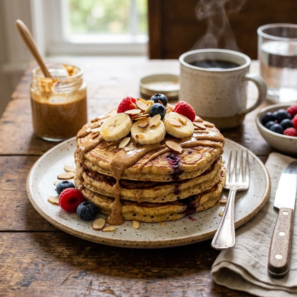 Whole30 Almond Butter Banana Pancakes
