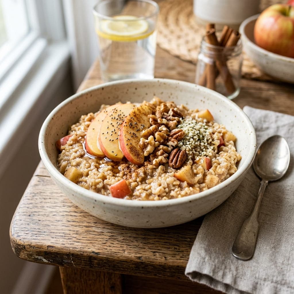 Healthy Cinnamon Apple Steel Cut Oats