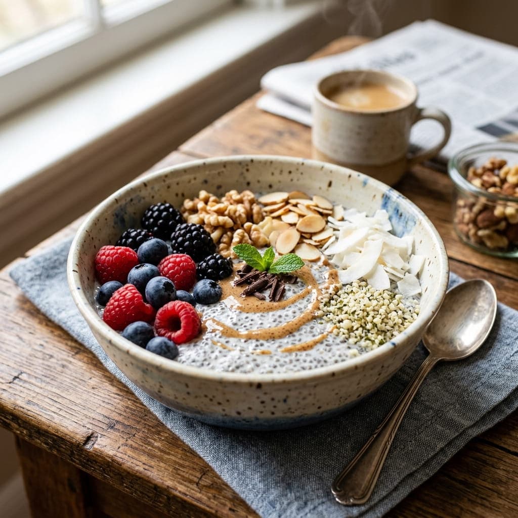 Keto Chia Seed Pudding Breakfast Bowl