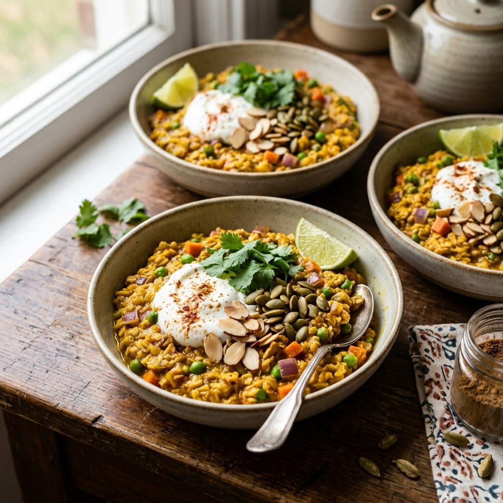 Savory Indian Masala Oatmeal Bowls
