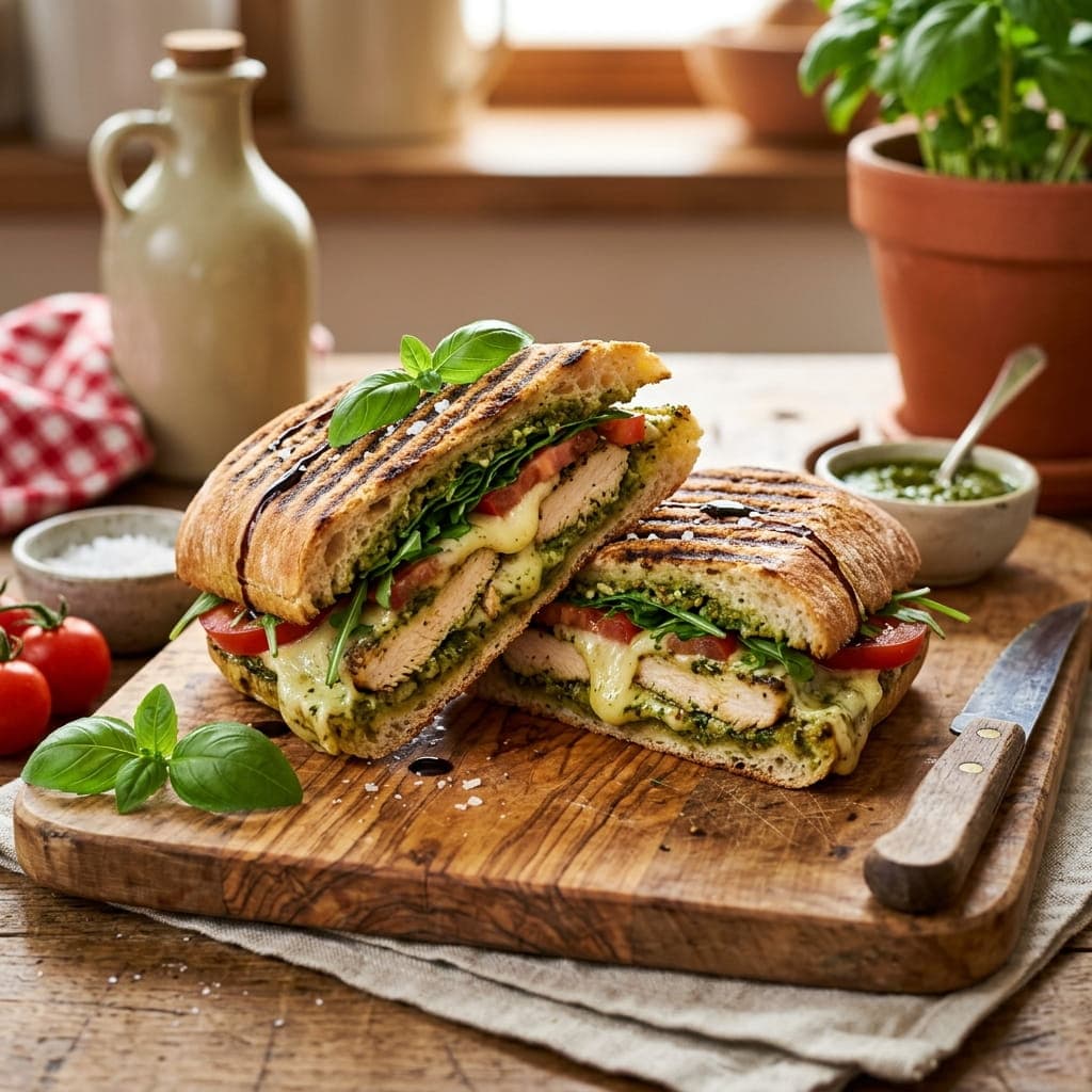 Italian Pesto Grilled Chicken Panini