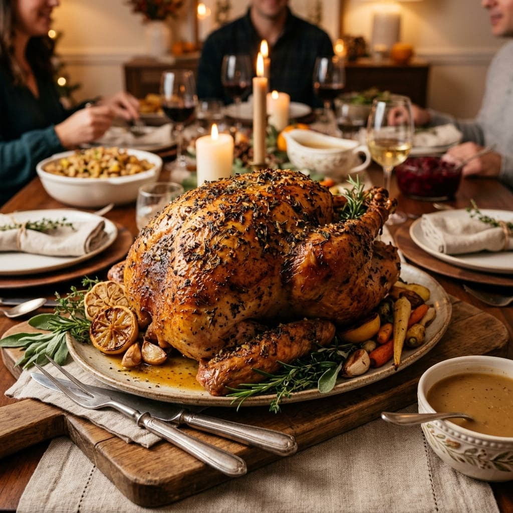 Thanksgiving Garlic Herb Roasted Turkey