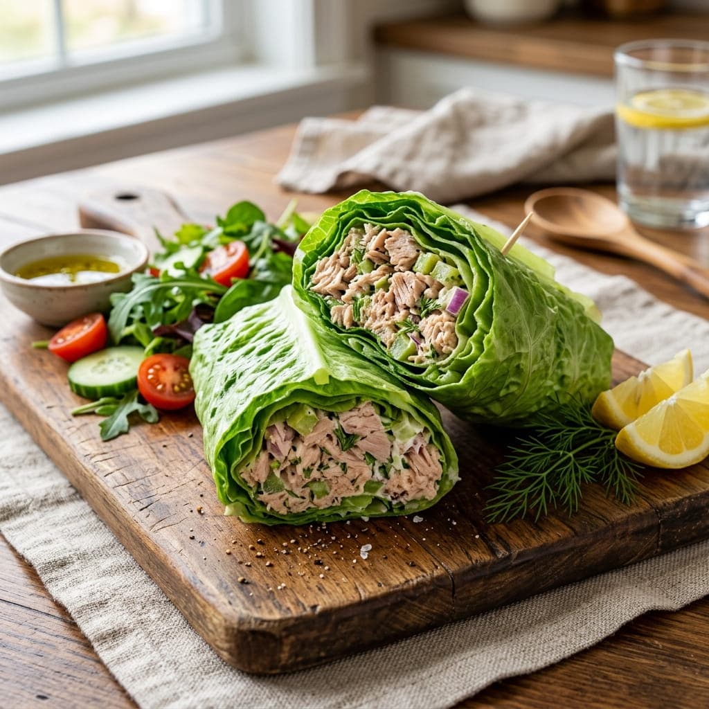 High-Protein Tuna Salad Salad Wraps