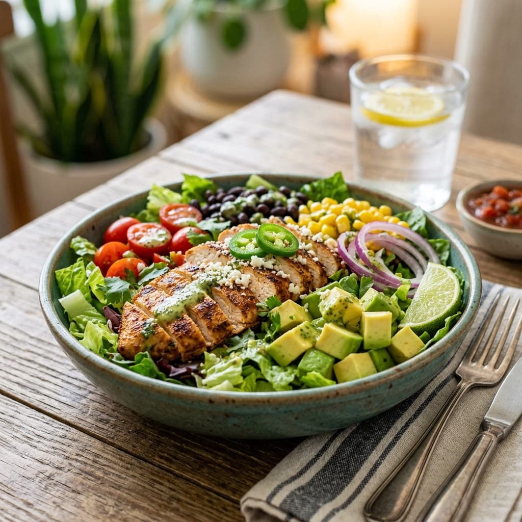 Healthy Mexican Chicken Avocado Salad Bowl